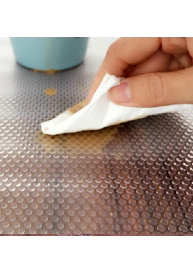 مفرش طاولة قابل للتحرك للارفف وادراج مطبخ من ولبين ( 5 متر) مفرش طاولة قوي مقاوم للماء للحمام والثلاجة، نسيج متعدد الاغراض ، استات فينيل الايثيلين - Image 4